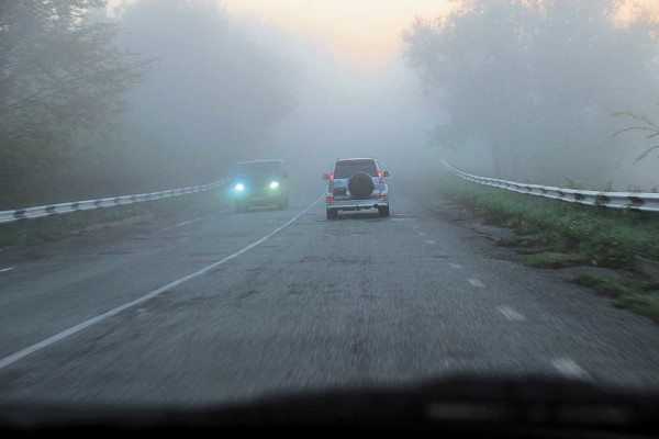 Сильный туман способен ограничить видимость даже в светлое время суток